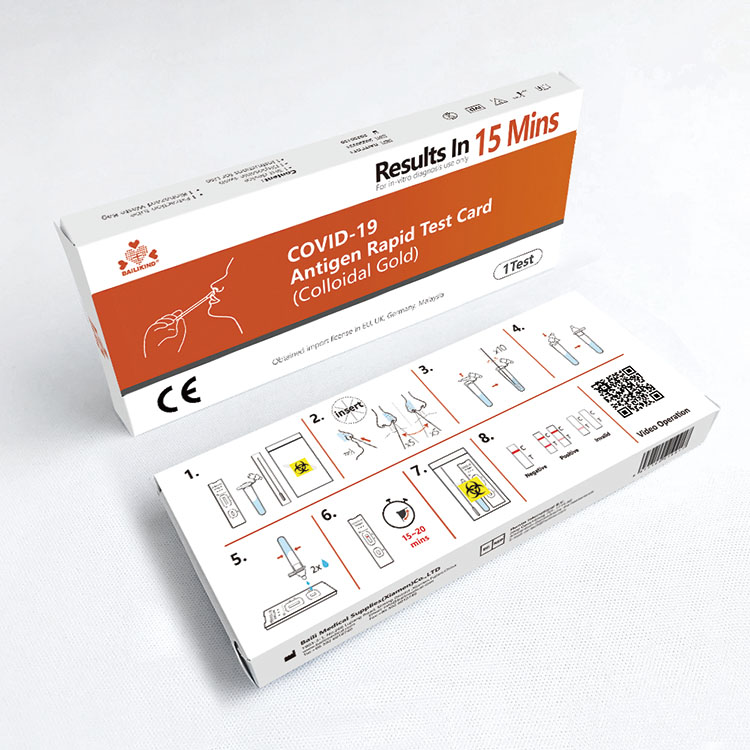 Tarjeta de prueba rápida de antígeno COVID-19 (oro coloidal)