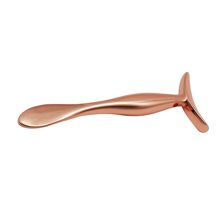 Palillo en forma de U del Massager de la crema de los esenciales cosméticos faciales del metal del oro rosa